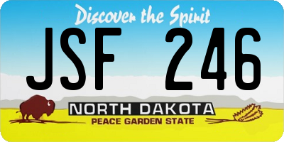ND license plate JSF246