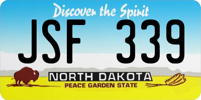 ND license plate JSF339
