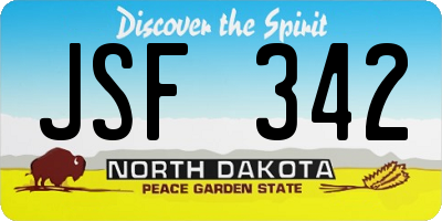 ND license plate JSF342