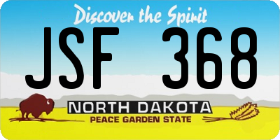 ND license plate JSF368