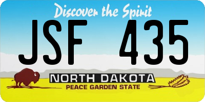 ND license plate JSF435