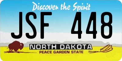 ND license plate JSF448