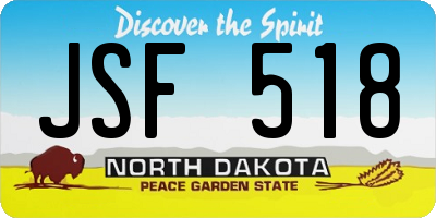 ND license plate JSF518