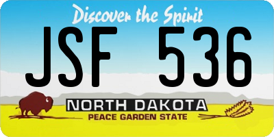ND license plate JSF536