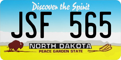 ND license plate JSF565