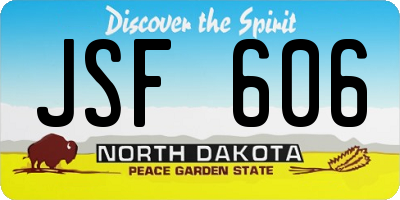ND license plate JSF606