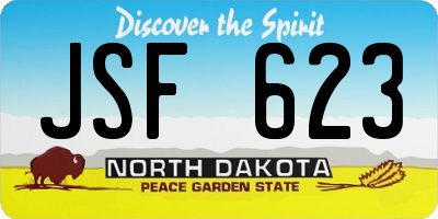 ND license plate JSF623