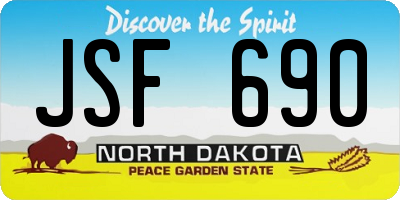 ND license plate JSF690