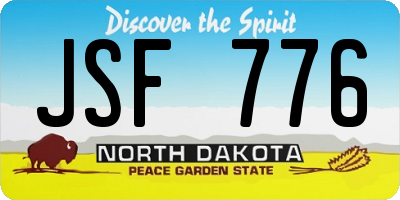 ND license plate JSF776