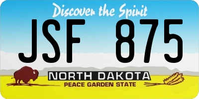 ND license plate JSF875