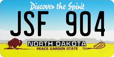 ND license plate JSF904