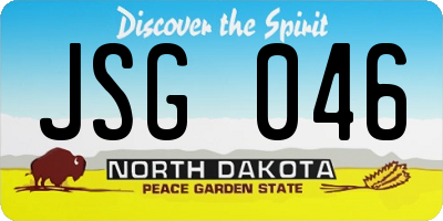ND license plate JSG046