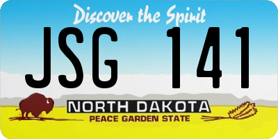 ND license plate JSG141