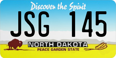 ND license plate JSG145