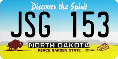 ND license plate JSG153