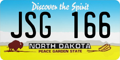 ND license plate JSG166