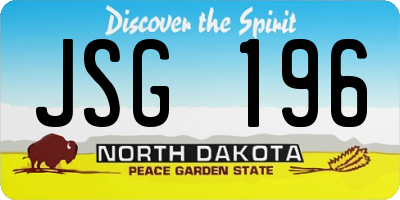 ND license plate JSG196