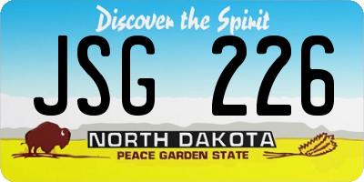 ND license plate JSG226