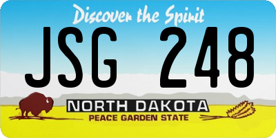 ND license plate JSG248