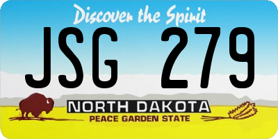 ND license plate JSG279
