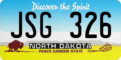 ND license plate JSG326