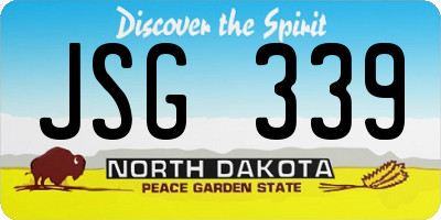 ND license plate JSG339