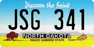 ND license plate JSG341