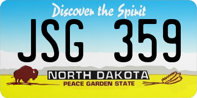 ND license plate JSG359