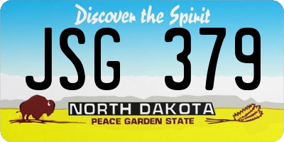 ND license plate JSG379