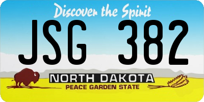 ND license plate JSG382