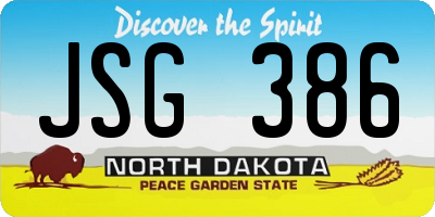 ND license plate JSG386