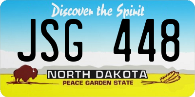ND license plate JSG448