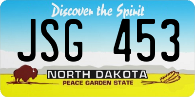 ND license plate JSG453