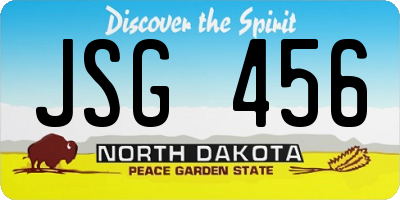ND license plate JSG456
