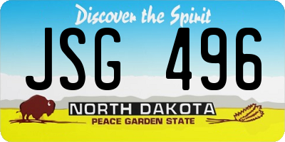 ND license plate JSG496