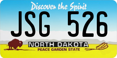 ND license plate JSG526