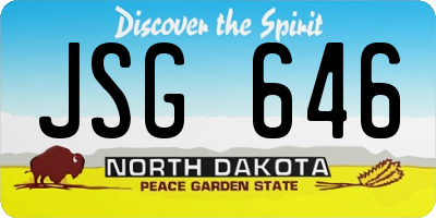ND license plate JSG646