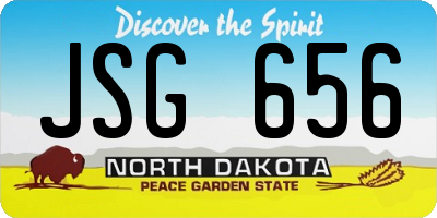ND license plate JSG656