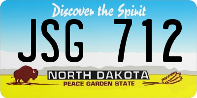 ND license plate JSG712