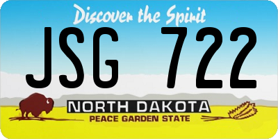 ND license plate JSG722