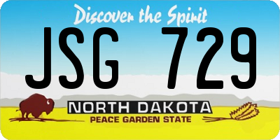 ND license plate JSG729