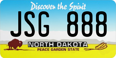 ND license plate JSG888
