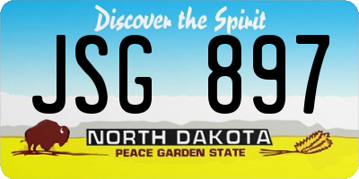 ND license plate JSG897