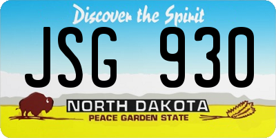 ND license plate JSG930