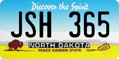 ND license plate JSH365
