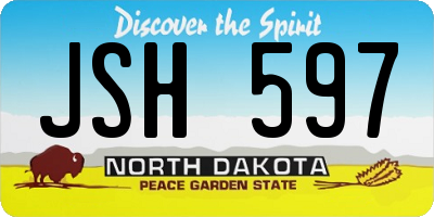 ND license plate JSH597