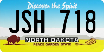ND license plate JSH718