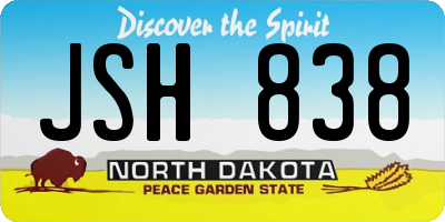 ND license plate JSH838