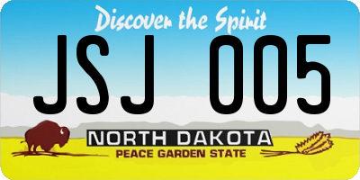 ND license plate JSJ005