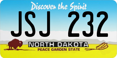 ND license plate JSJ232